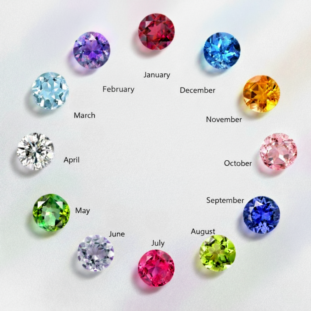 Personalised Name Necklace & Cubic Zirconia Birthstone