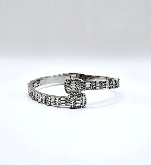 Baguette Bangle Sterling Silver