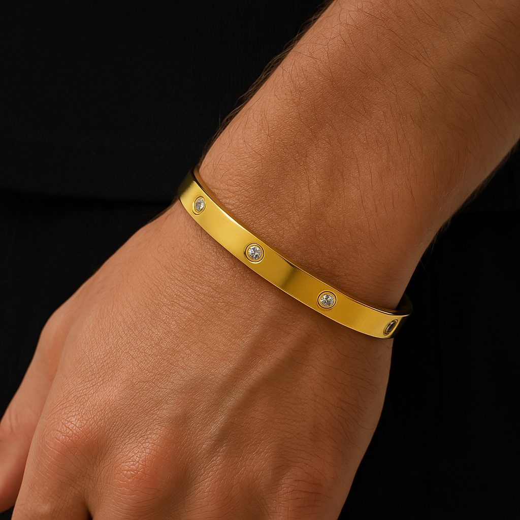 Shiny Trio Cuff Big Gold