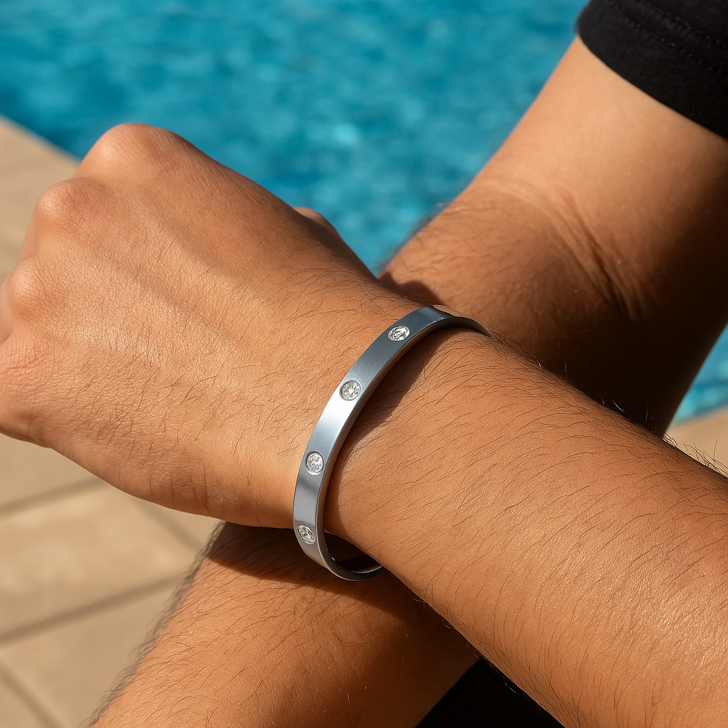 Shiny Trio Cuff Big Silver