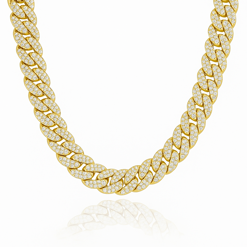 Cuban 14mm Iced Chain Gold