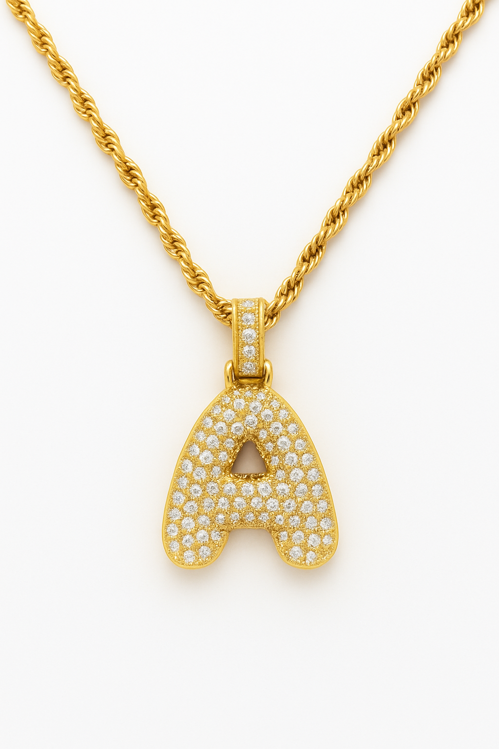 Personalised Bubble Initial Diamond Necklace