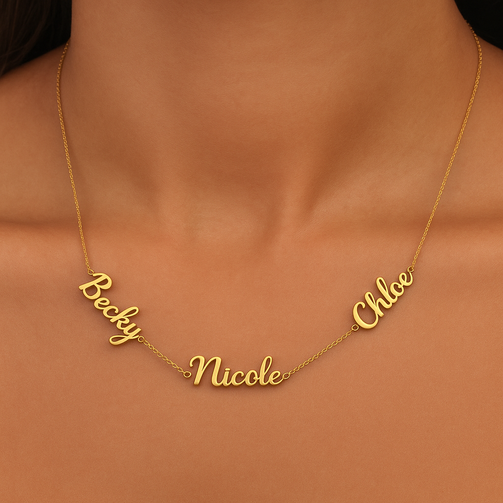 Personalised Triple Name Necklace