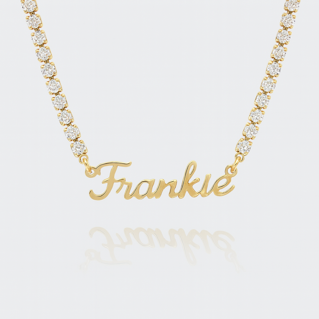 Personalised Tennis Paris Name Necklace