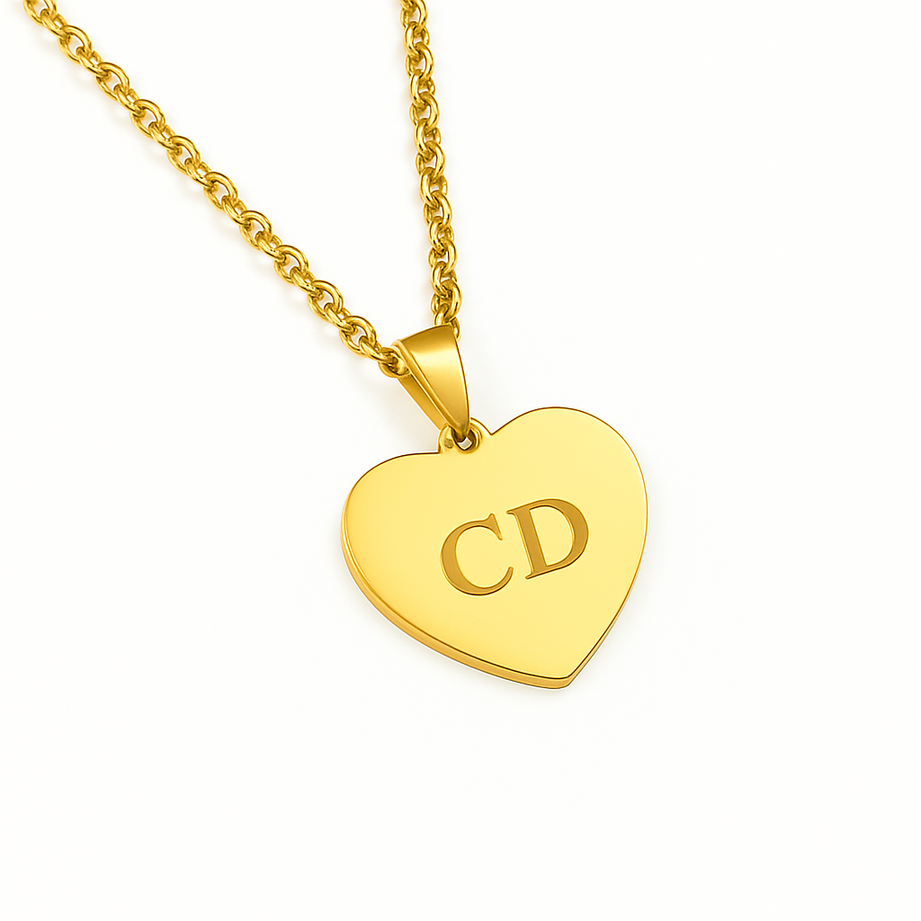Personalised Gold Love Heart Necklace