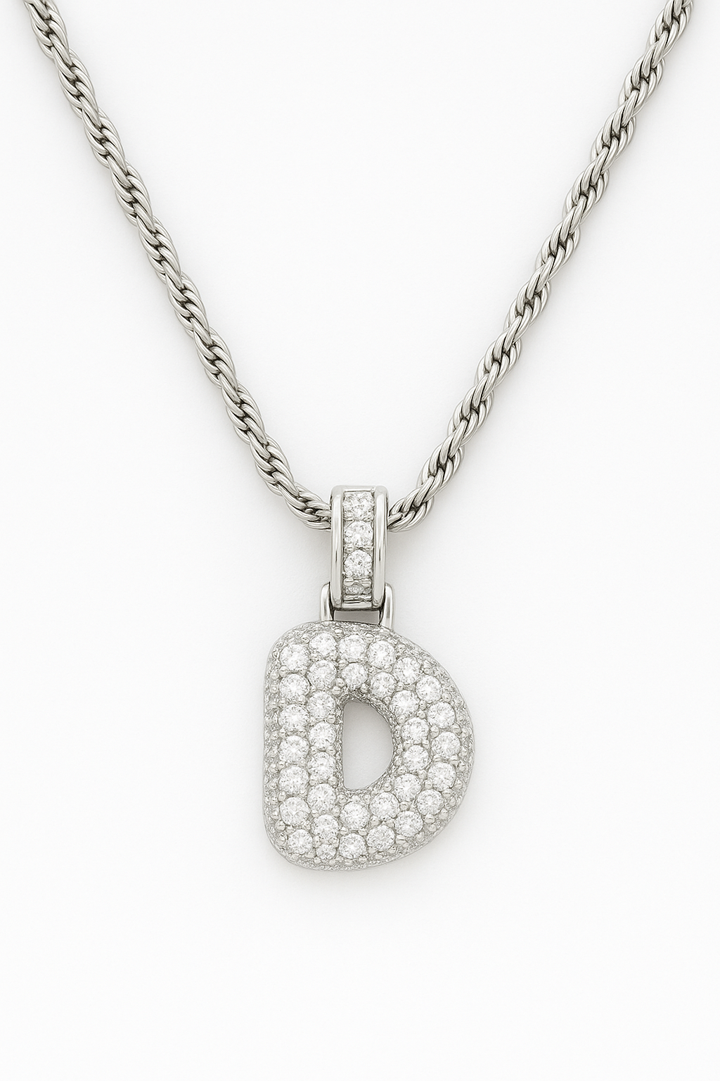 Personalised Bubble Initial Diamond Necklace
