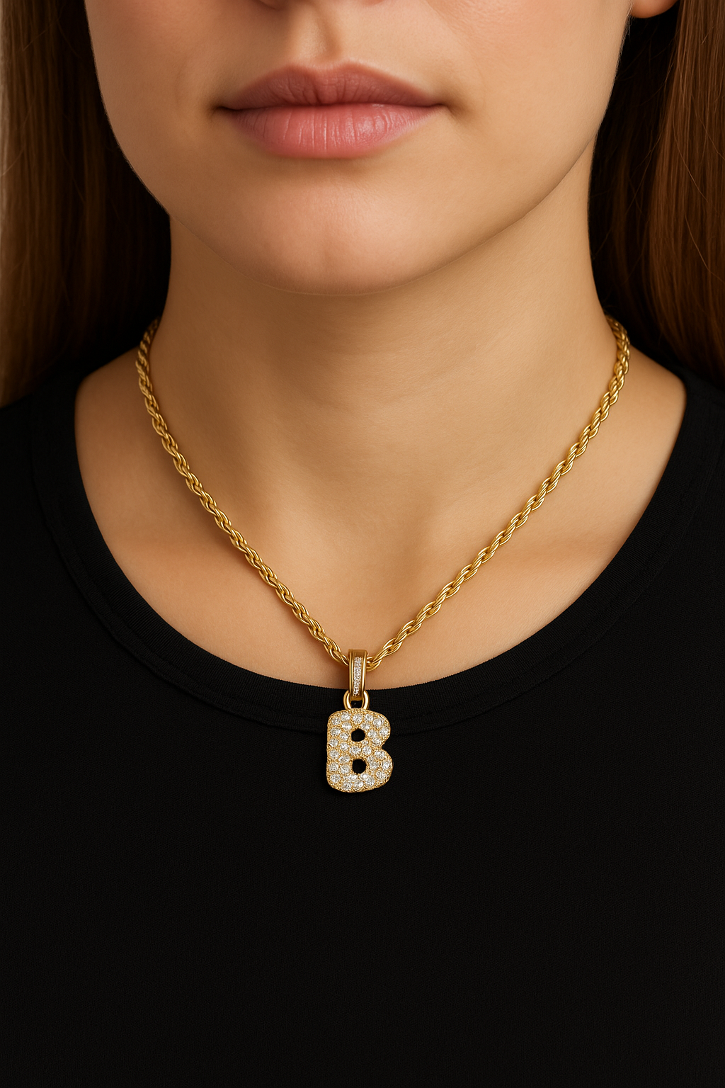 Personalised Bubble Initial Diamond Necklace