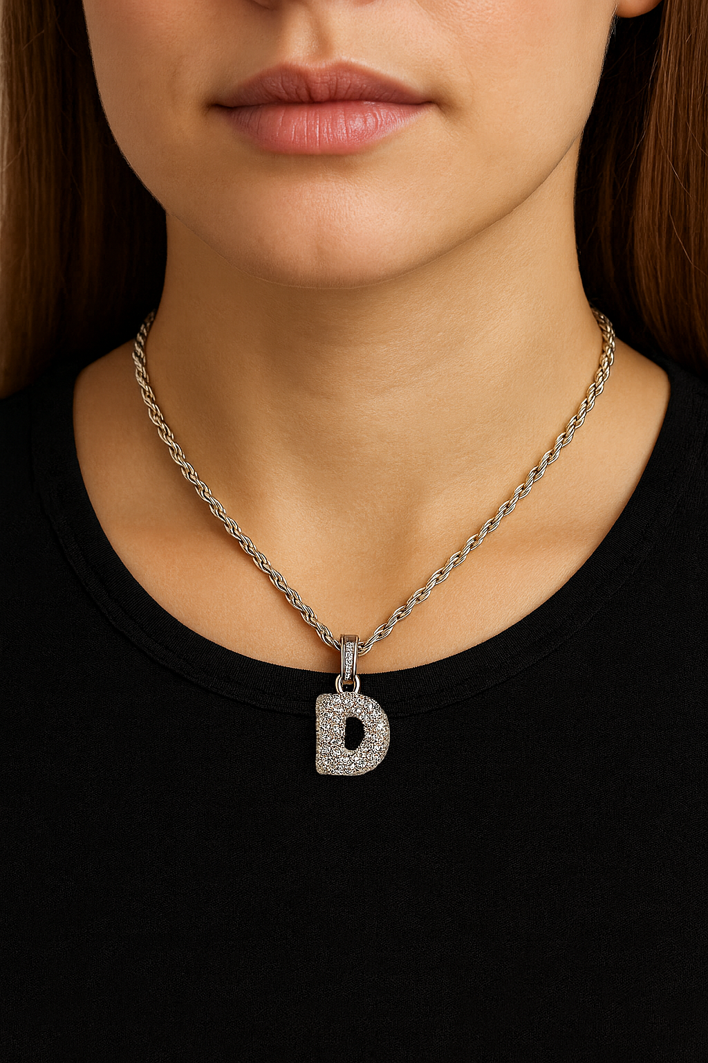 Personalised Bubble Initial Diamond Necklace