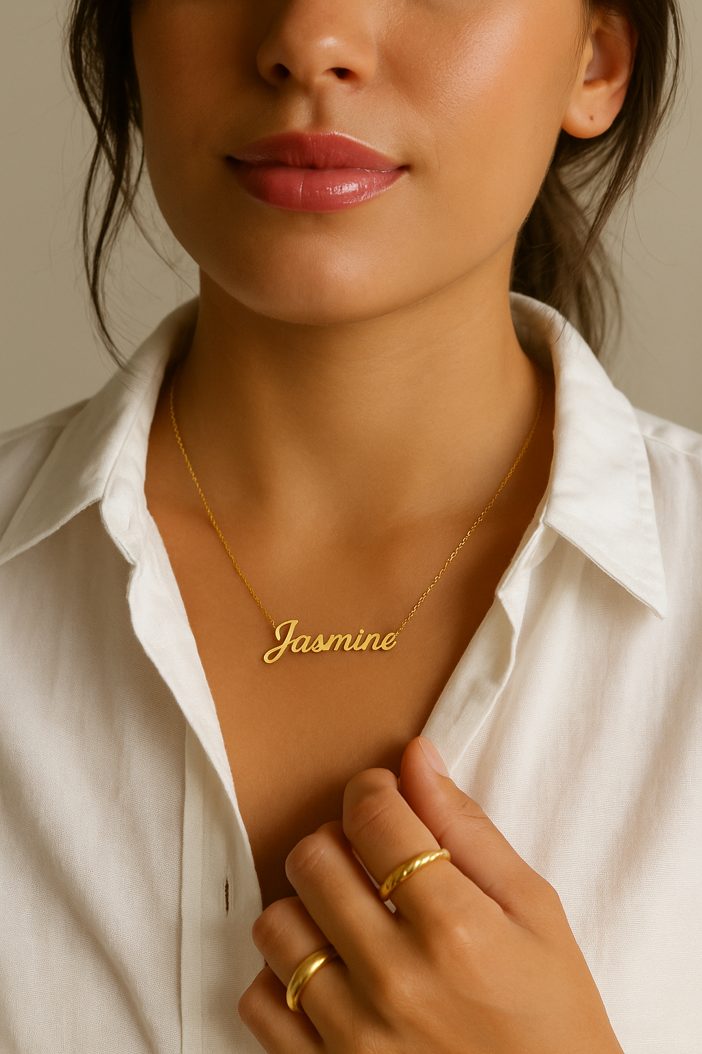 Personalised Paris Gold Name Necklace