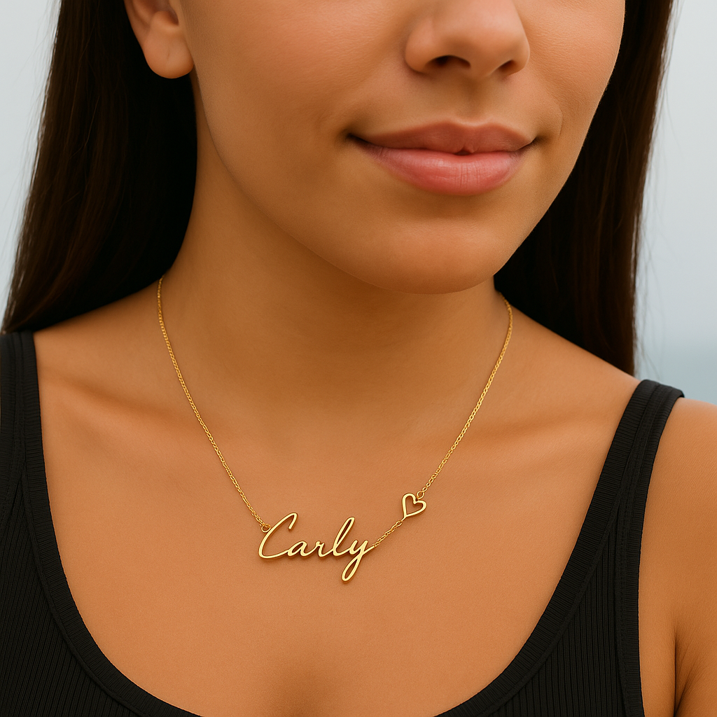 Personalised Name & Heart Necklace