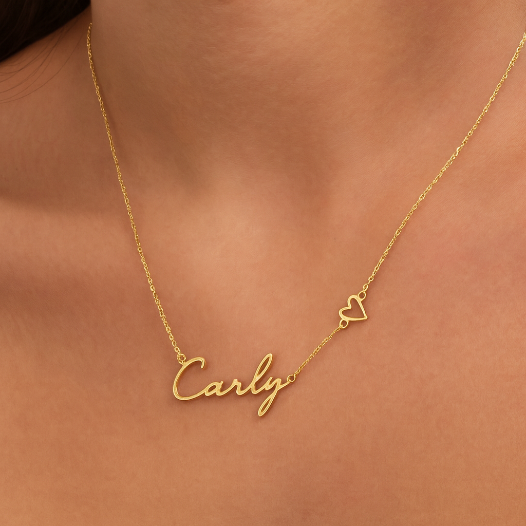Personalised Name & Heart Necklace