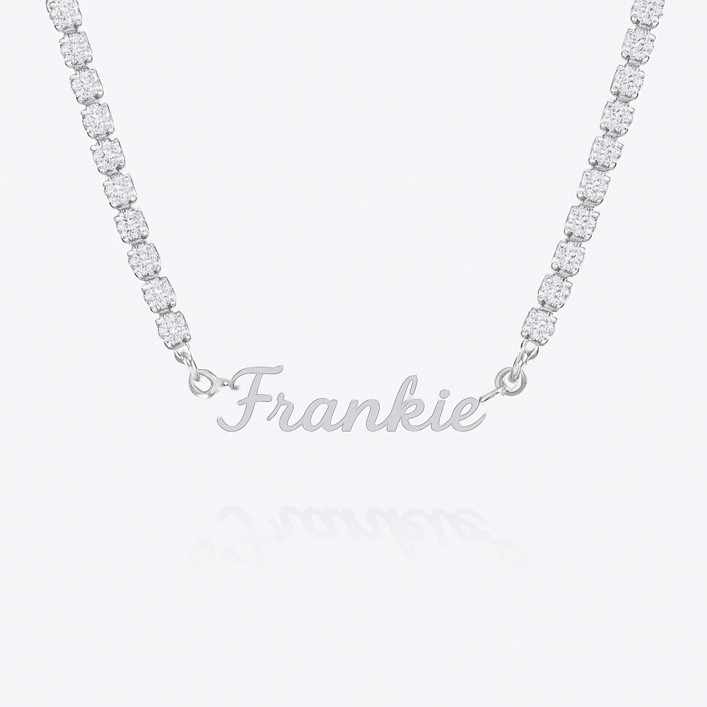 Personalised Tennis Paris Name Necklace