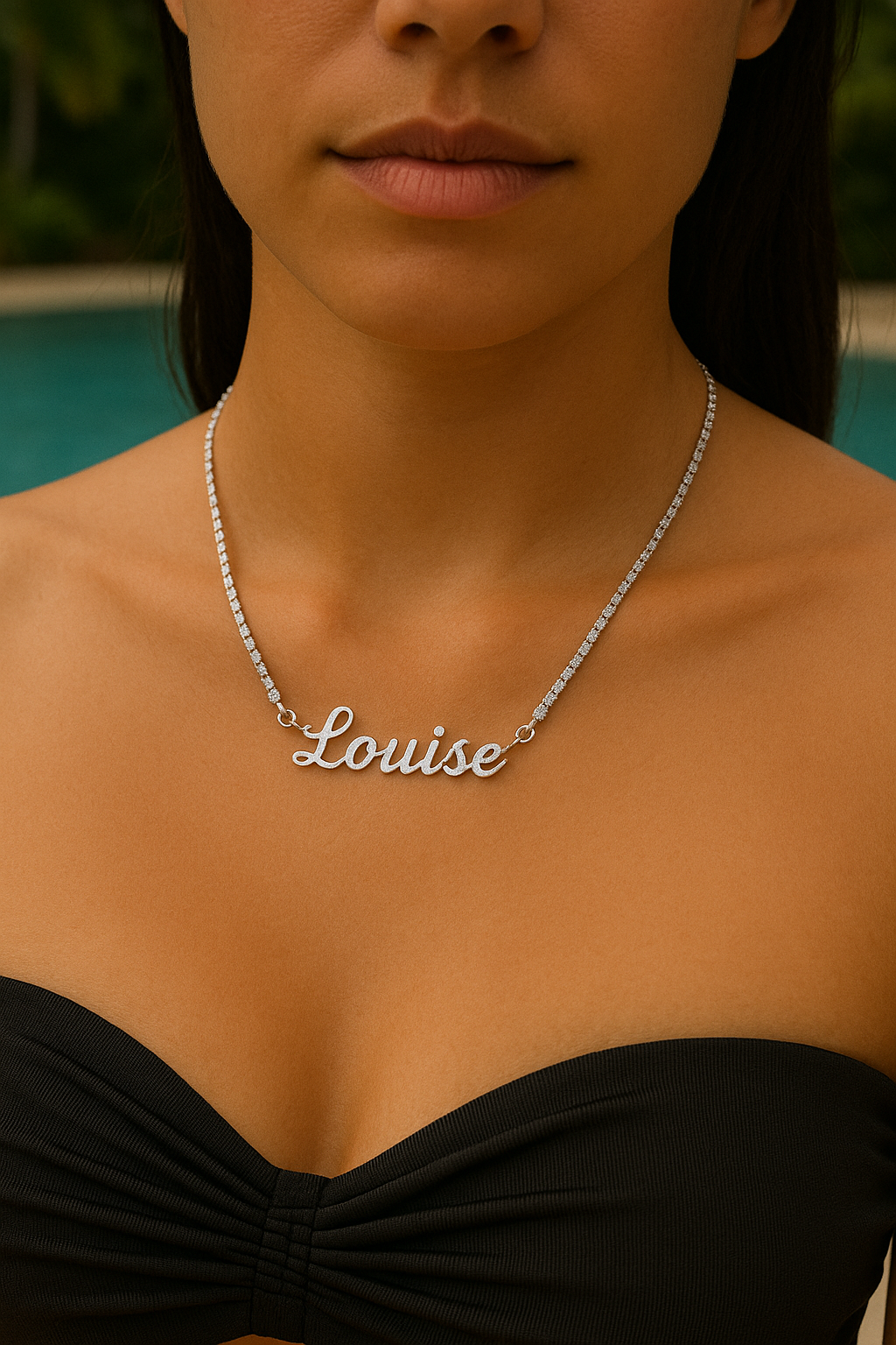 Personalised Tennis Paris Name Necklace
