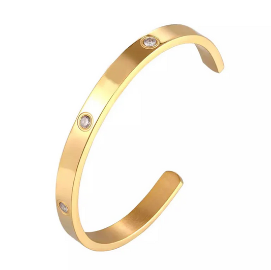 Shiny Trio Cuff Big Gold
