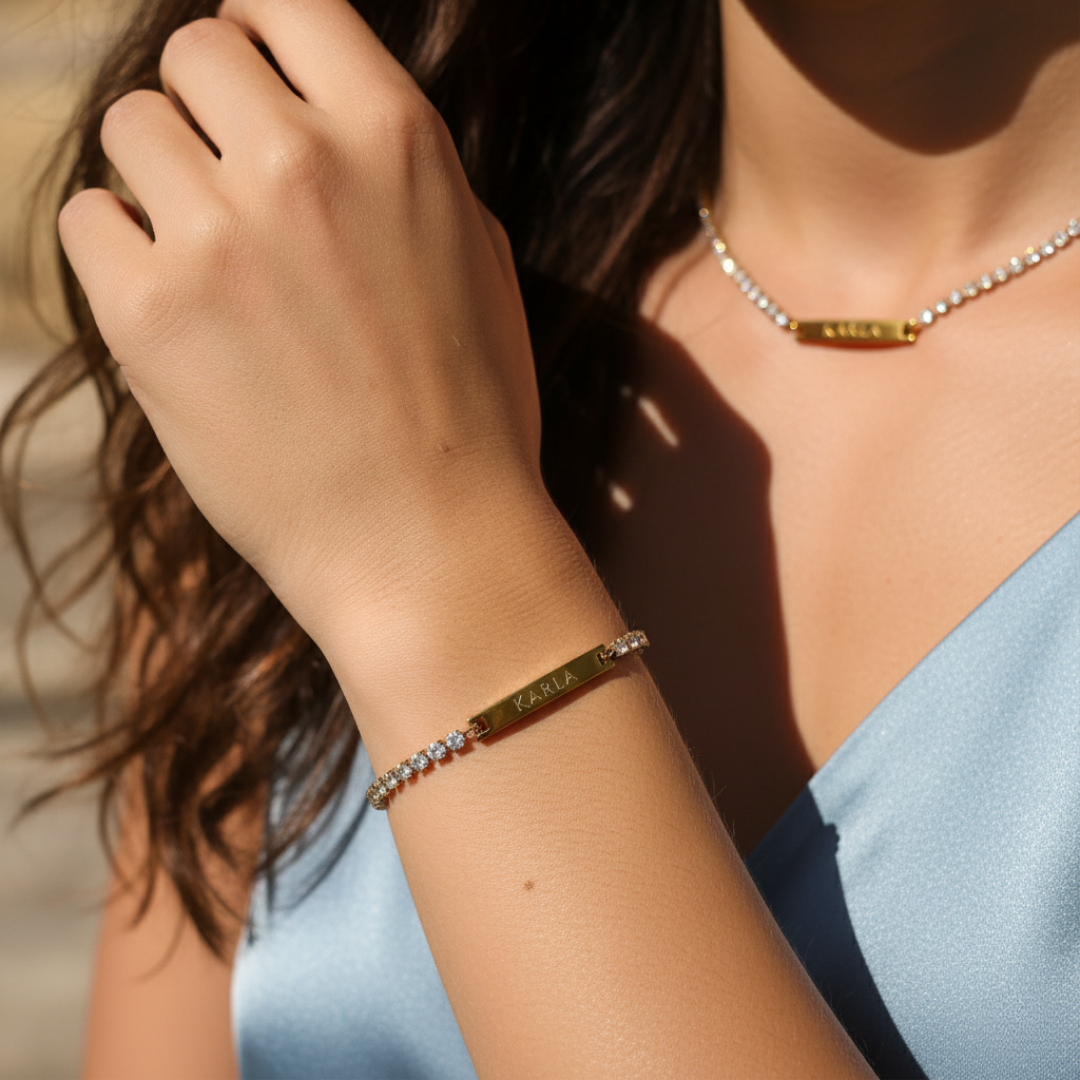 Engraved Name Tennis Bracelet