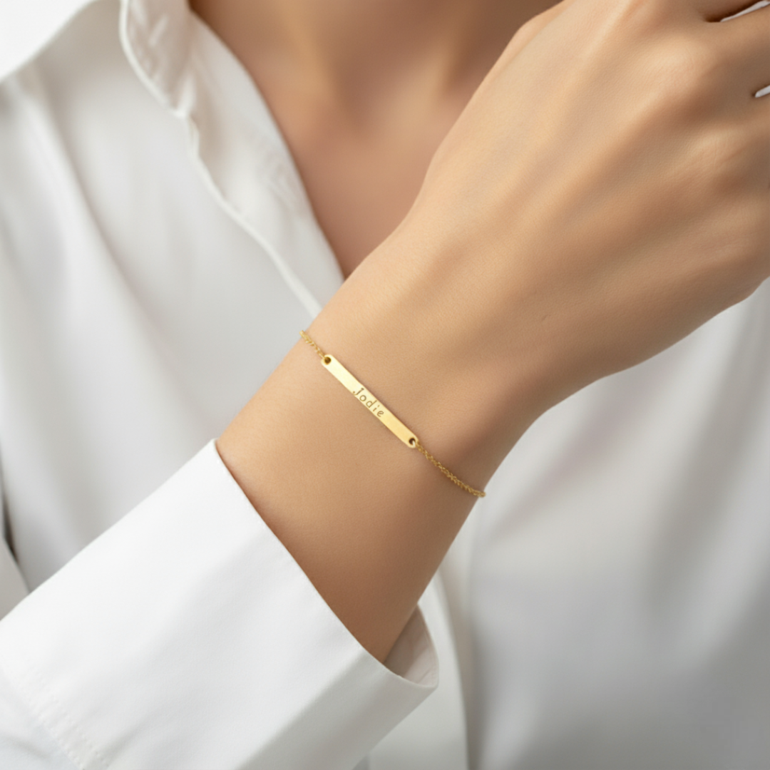 Personalised Name Bar Bracelet