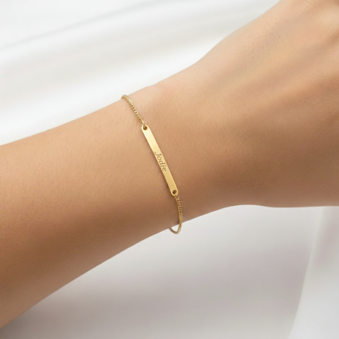 Personalised Name Bar Bracelet