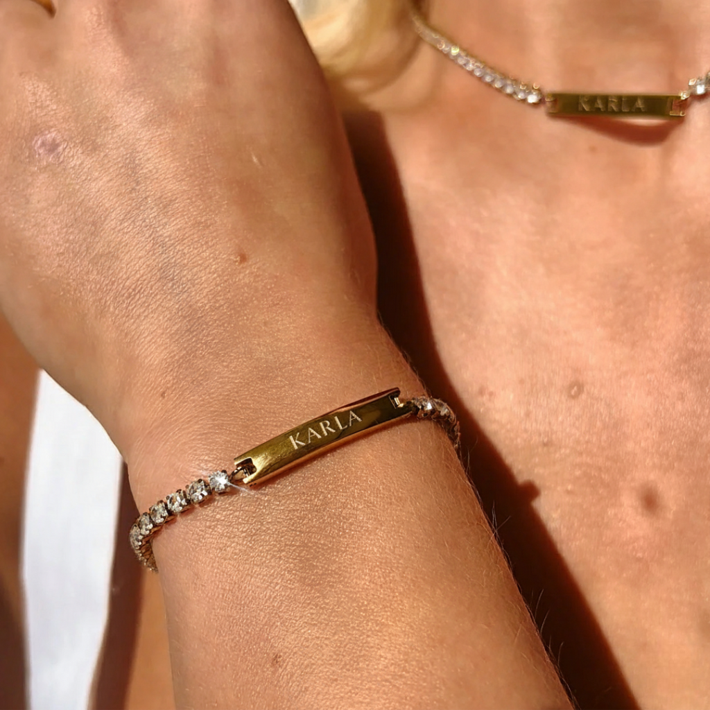 Engraved Name Tennis Bracelet