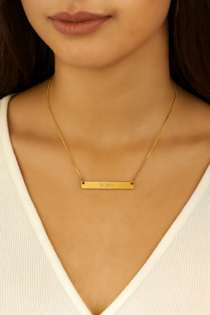 Personalised Name Bar Necklace