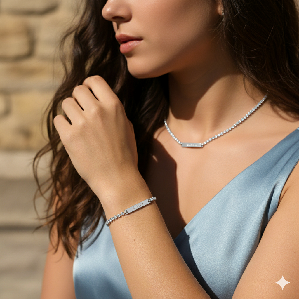 Engraved Name Tennis Bracelet