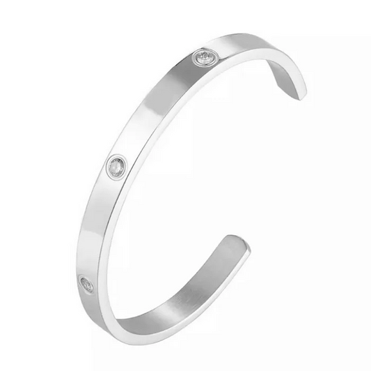 Shiny Trio Cuff Big Silver