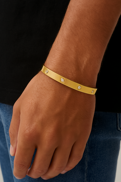 Shiny Trio Cuff Big Gold