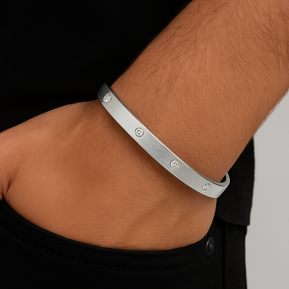 Shiny Trio Cuff Big Silver
