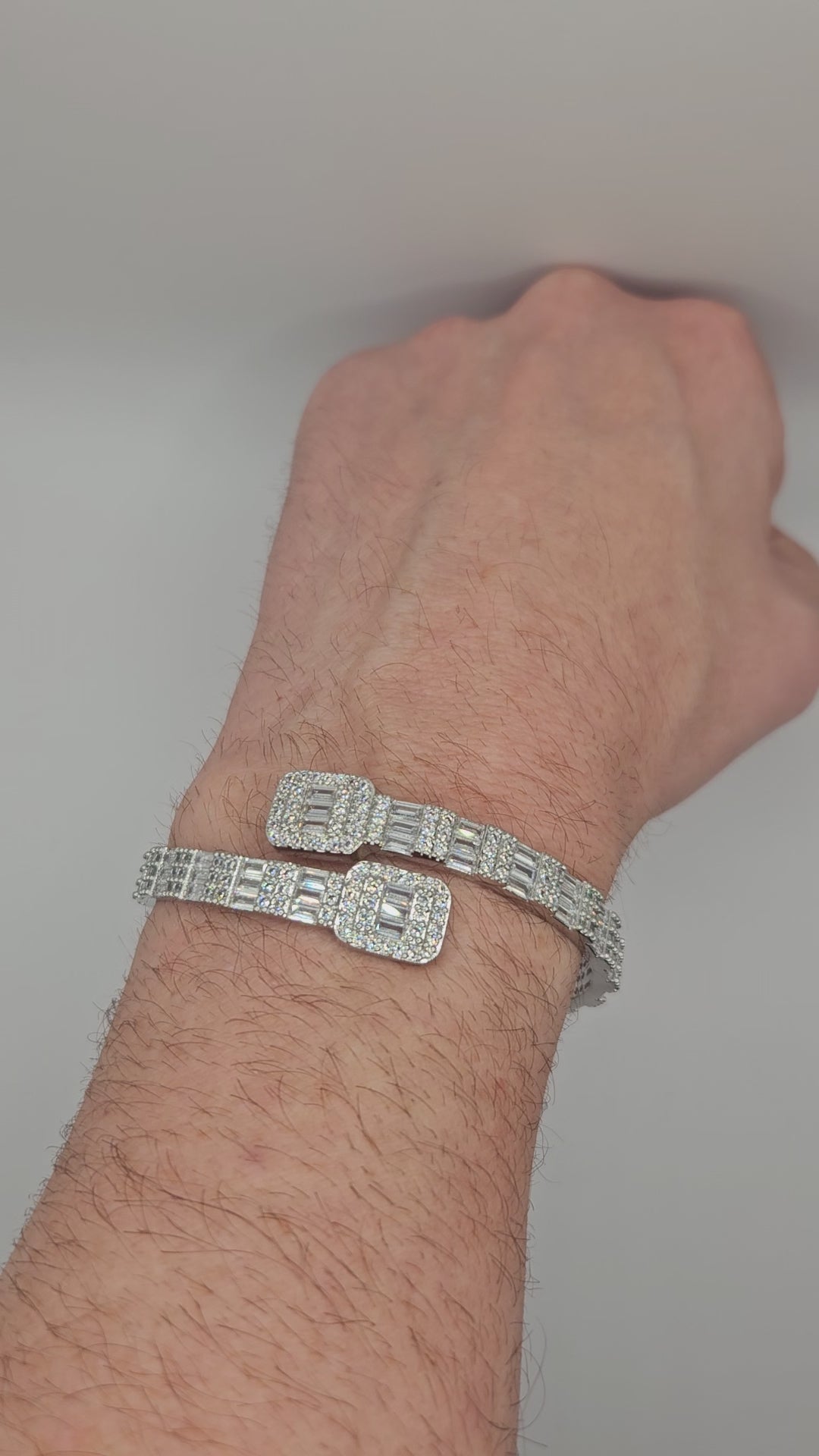 Baguette Bangle Sterling Silver